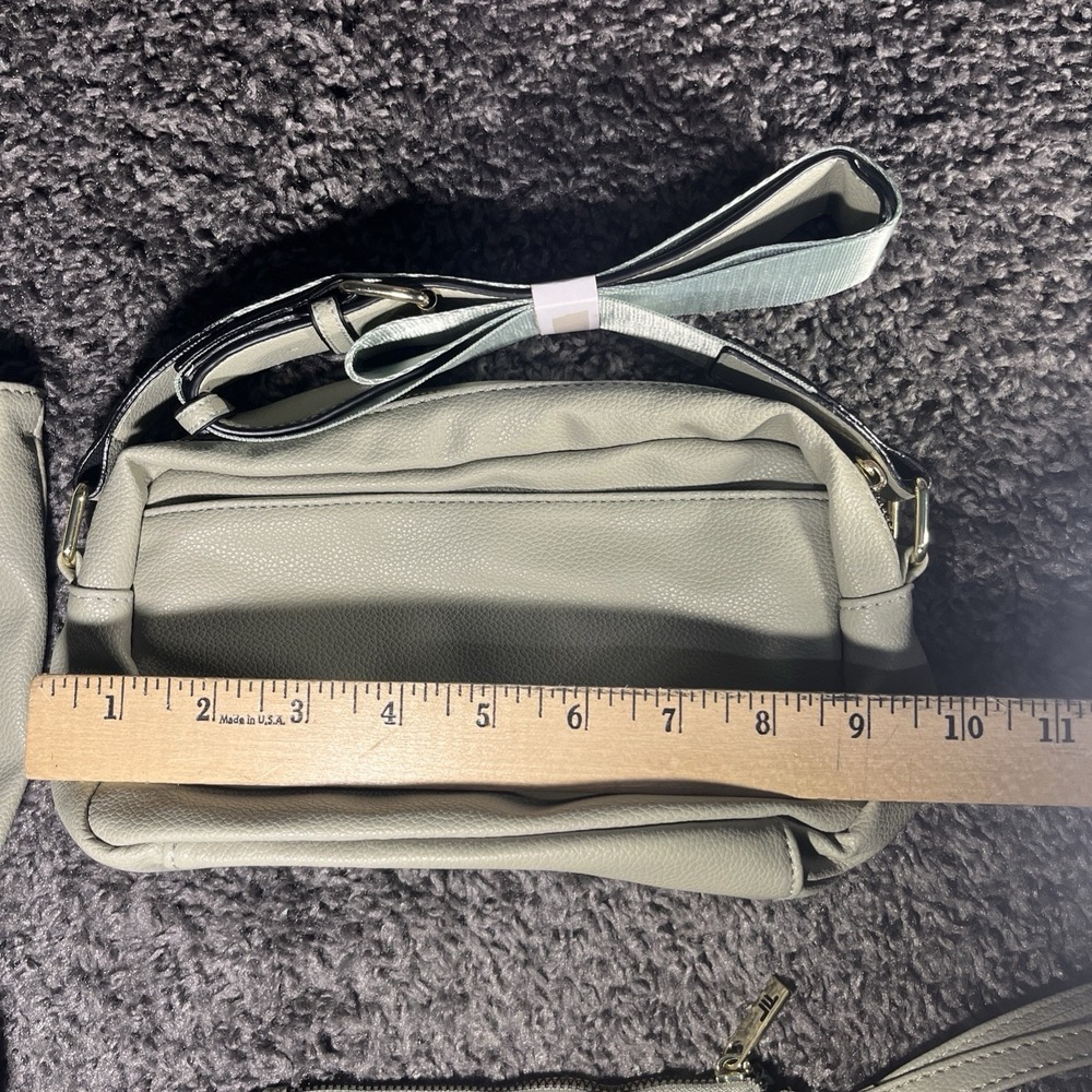 London Fog Laura 3 In 1 Tote Set sage‎ Green $148 New - Picture 5 of 5